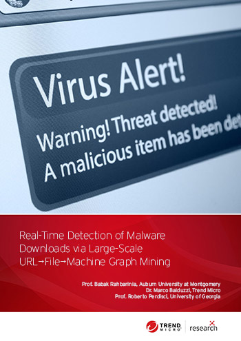 In this research, we implemented Mastino, a novel defense system to detect malware download events by building a large download graph. We found that it can classify a new download event as either benign or malware in just a fraction of a second — ideal for a real-time defense system.